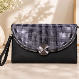 Metallic Flap Clutch Bag